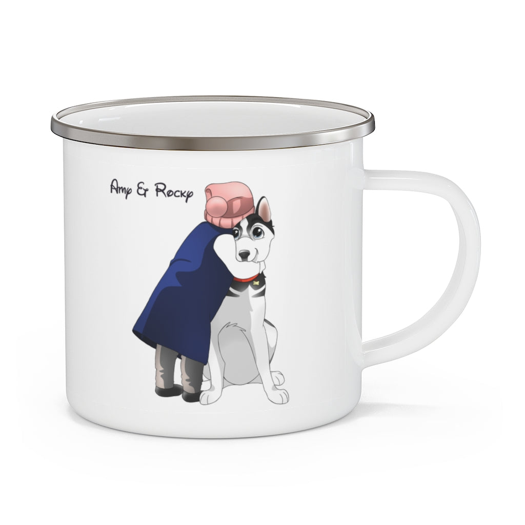 Custom Disney Style Pet Illustration Enamel Mug 12oz