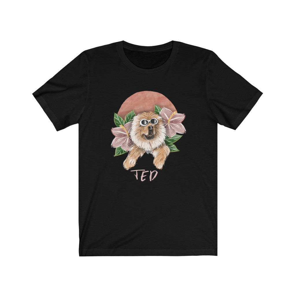 Unisex Hand-drawn Artistic Half-Body Style Pet Illustration T-shirt