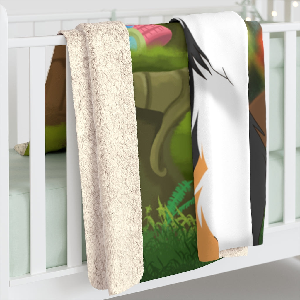 Hand-drawn Disney Style Pet Sherpa Blanket (2 sizes)
