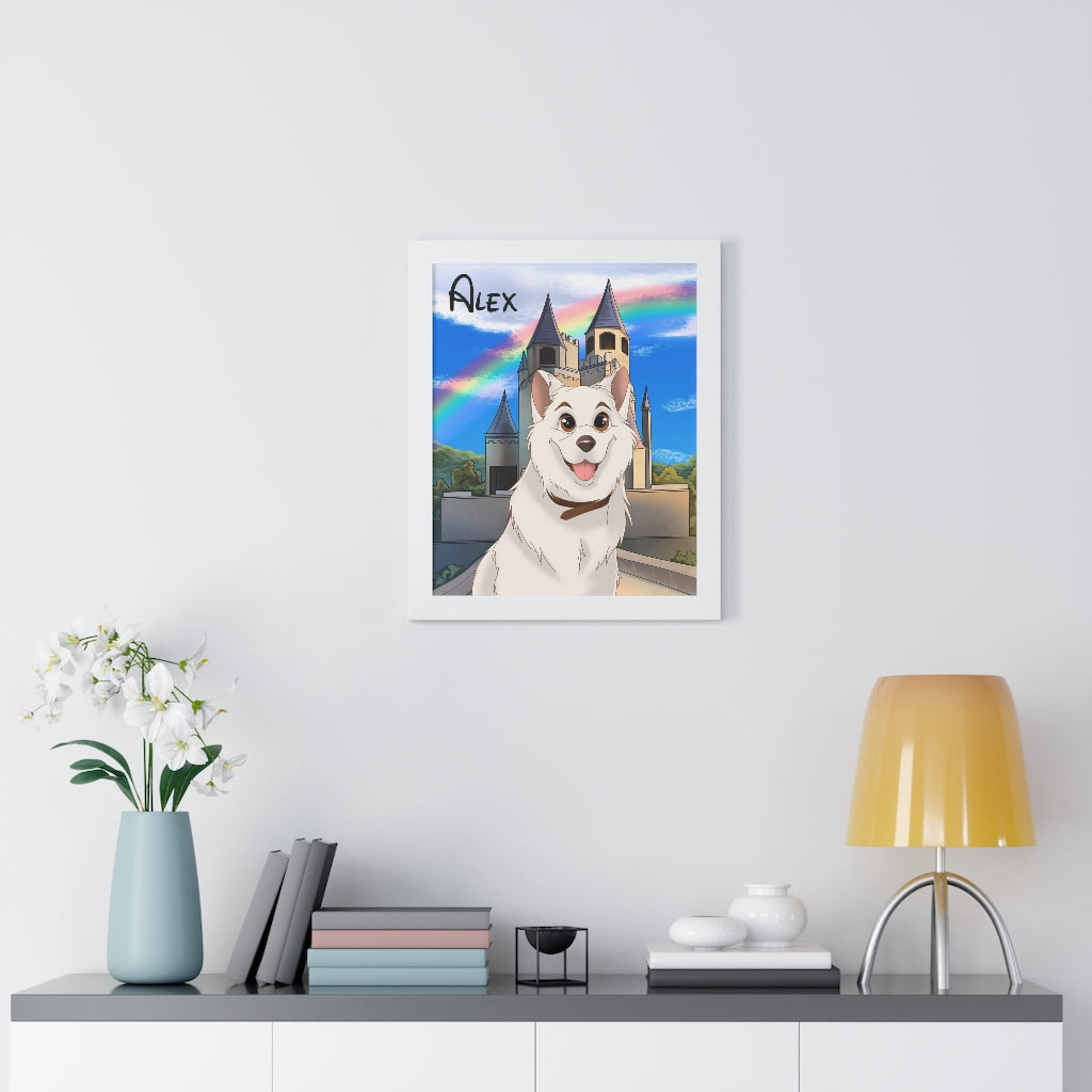 Disney Style Framed Vertical Pet Poster (6 sizes)