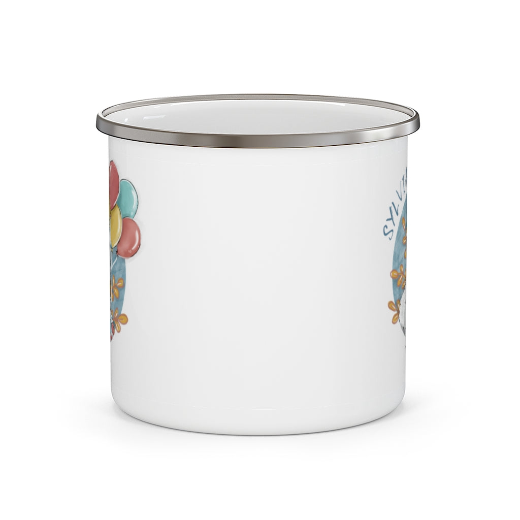 Hand-drawn Artistic Style Half-Body Pet Enamel Mug 12oz