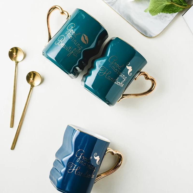 Luxury Ceramic Matching Mug Set 10.5oz