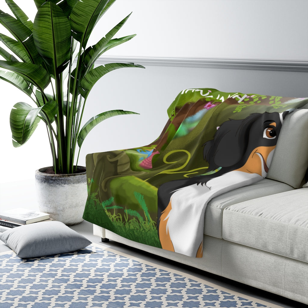 Hand-drawn Disney Style Pet Sherpa Blanket (2 sizes)