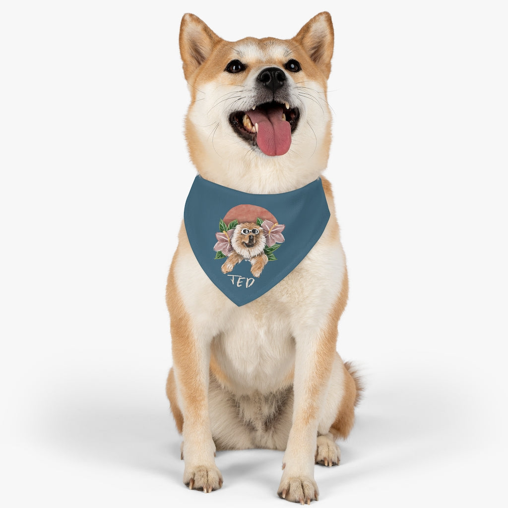 Custom Artistic Half-Body Style Pet Illustration Bandana (3 sizes)