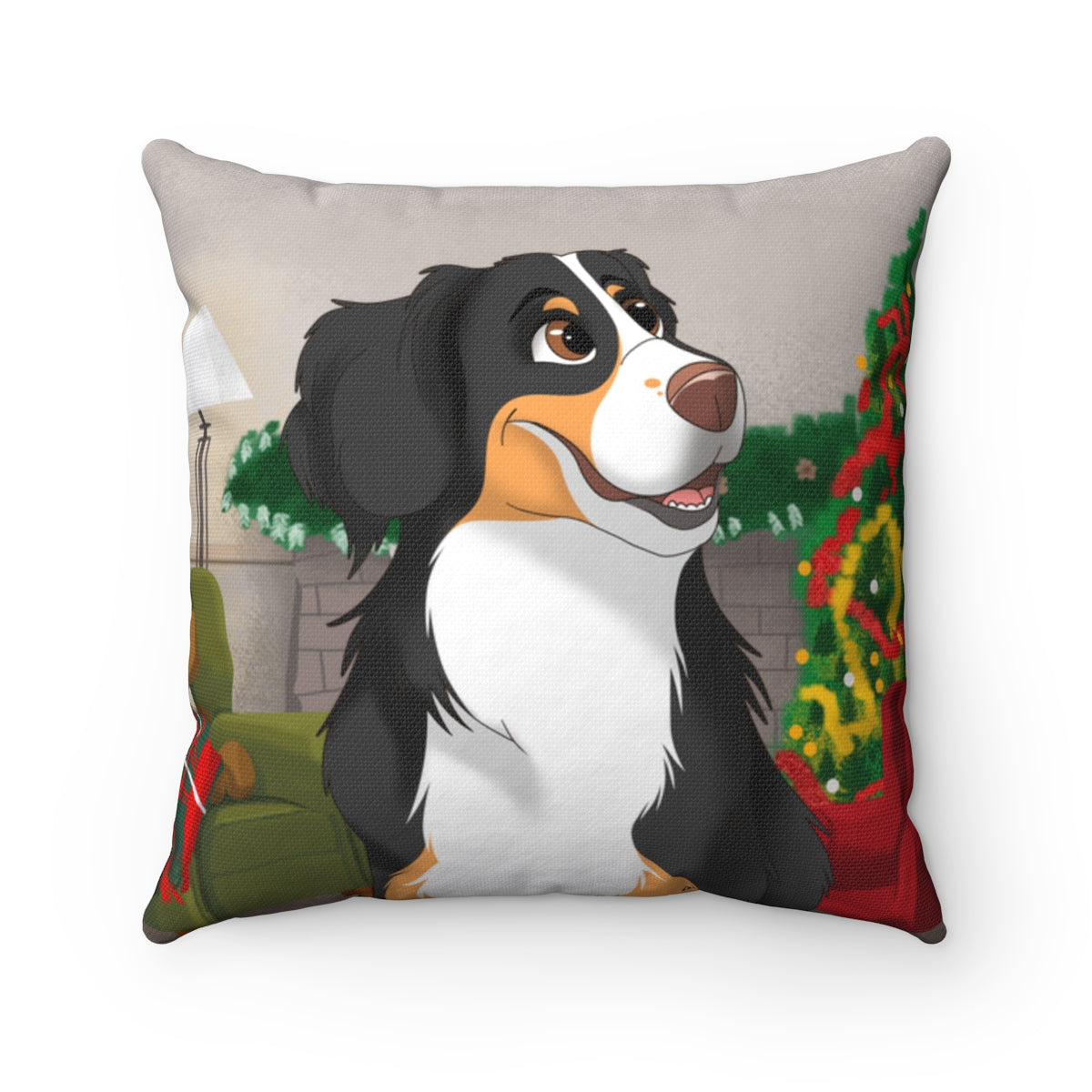 Custom Hand-drawn Disney Style Pet Illustration Pillow (4 sizes)