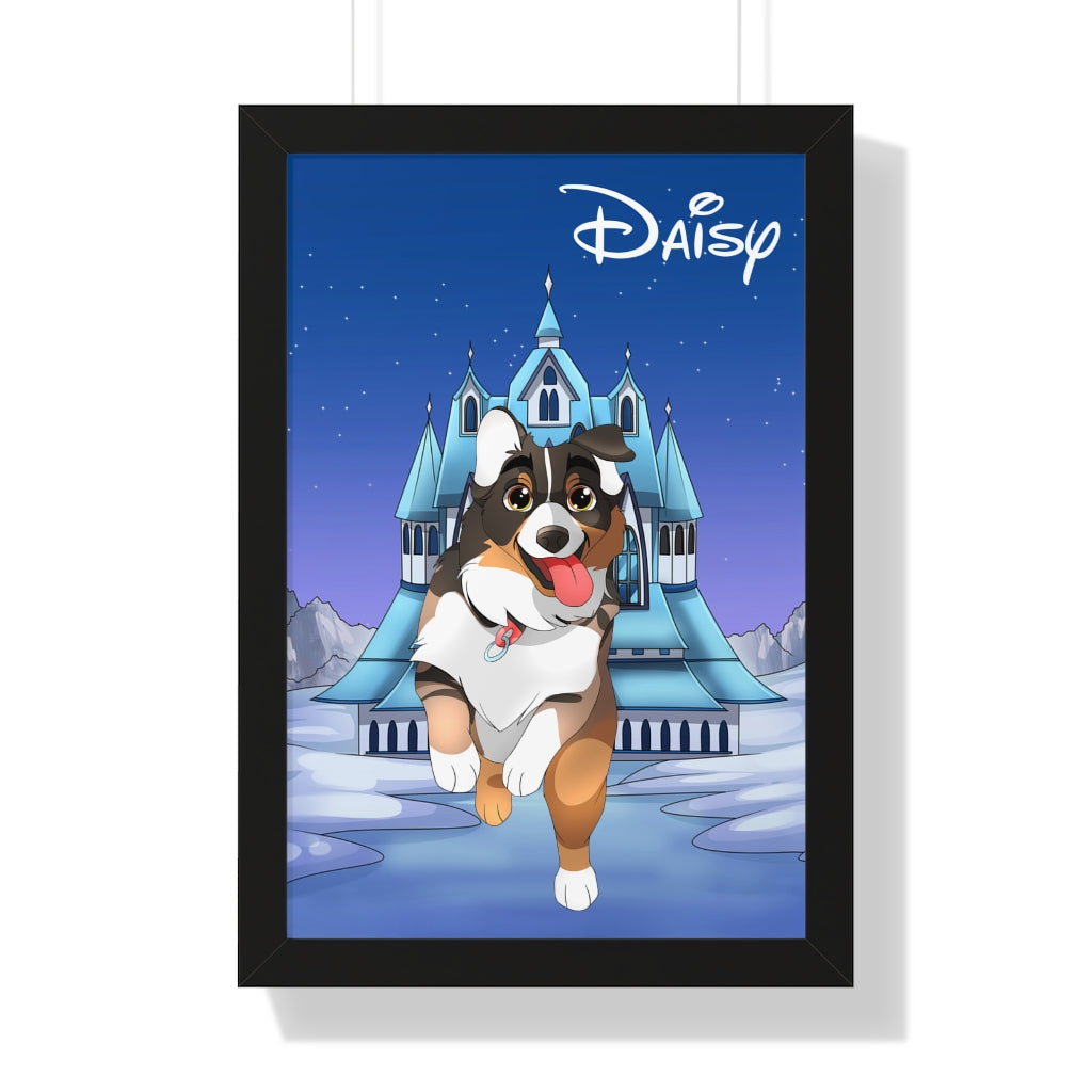 Disney Style Framed Vertical Pet Poster (6 sizes)