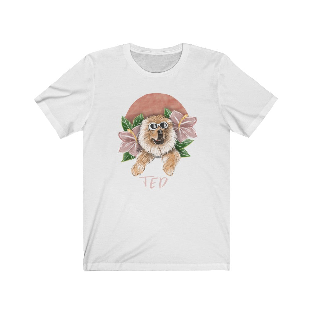 Unisex Hand-drawn Artistic Half-Body Style Pet Illustration T-shirt