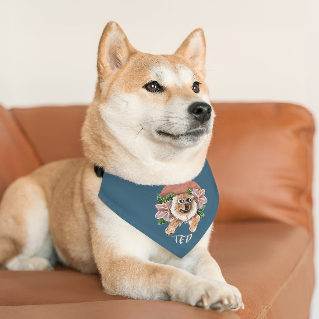 Custom Artistic Half-Body Style Pet Illustration Bandana (3 sizes)