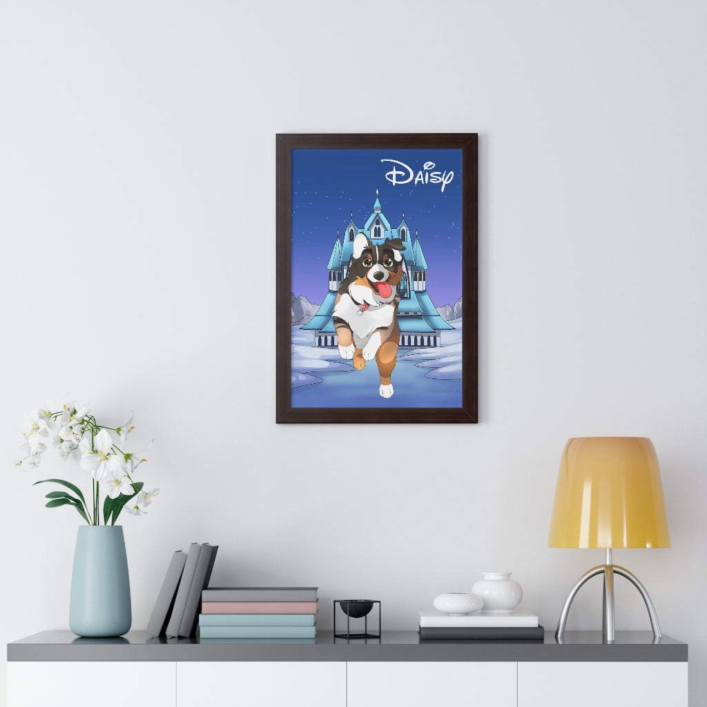 Disney Style Framed Vertical Pet Poster (6 sizes)