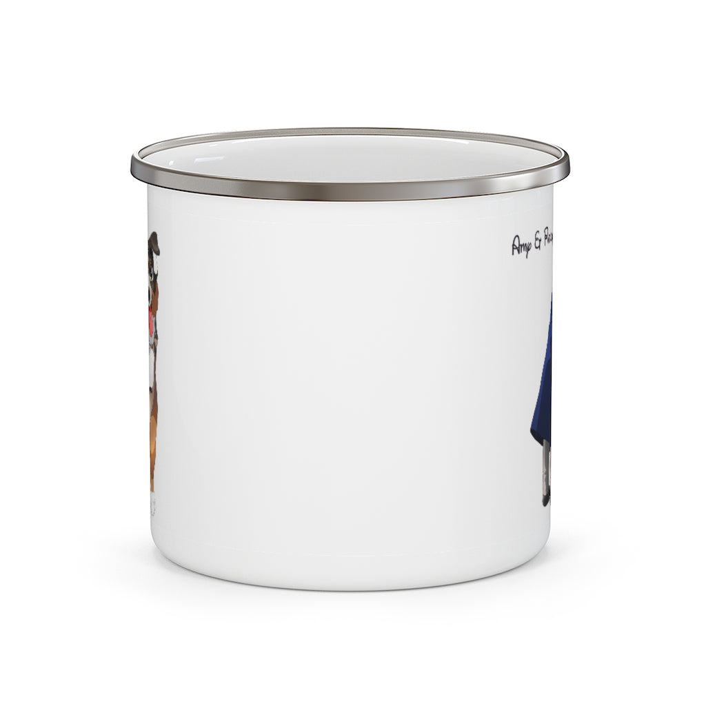 Custom Disney Style Pet Illustration Enamel Mug 12oz