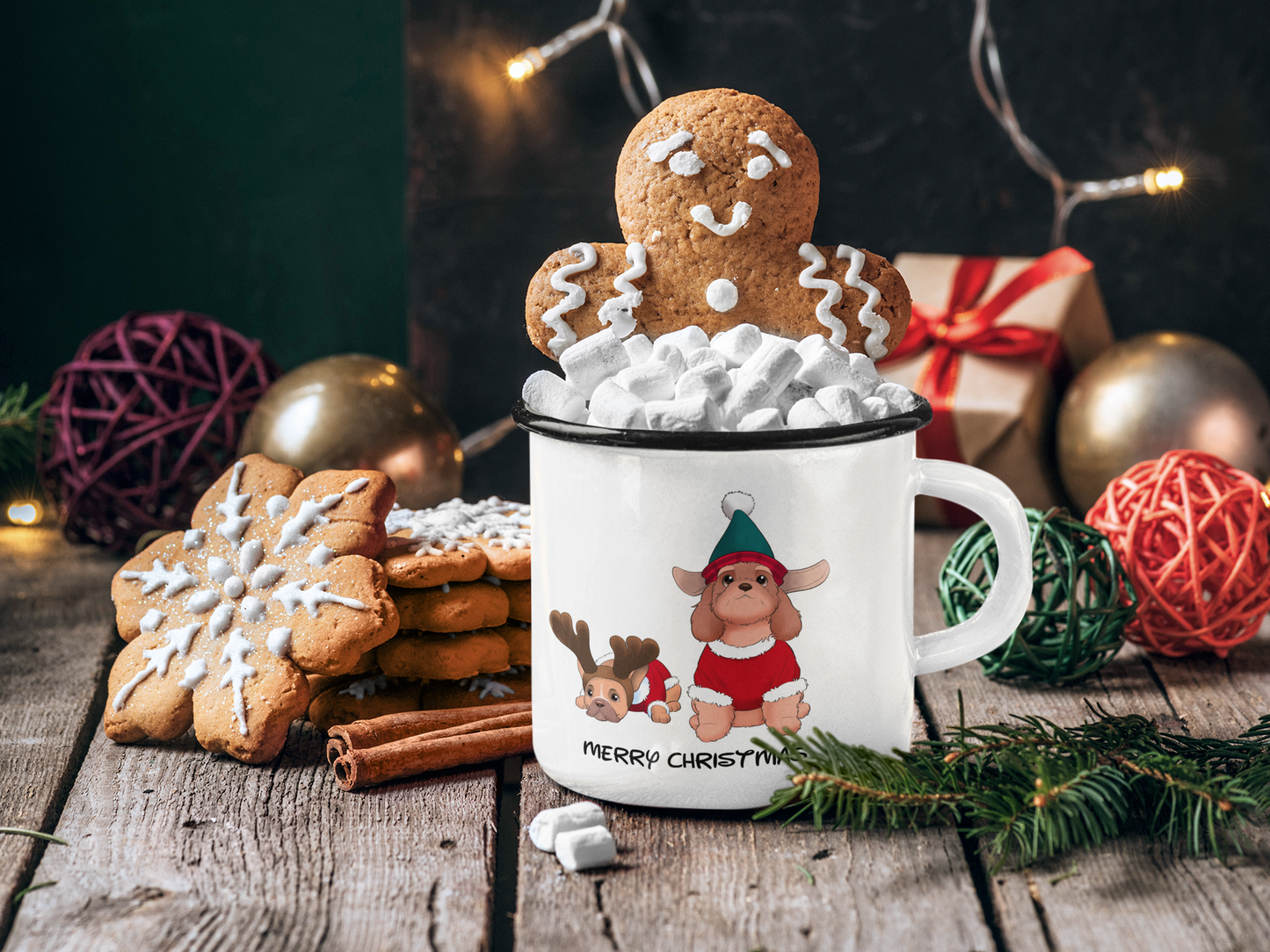 Custom Disney Style Pet Illustration Enamel Mug 12oz
