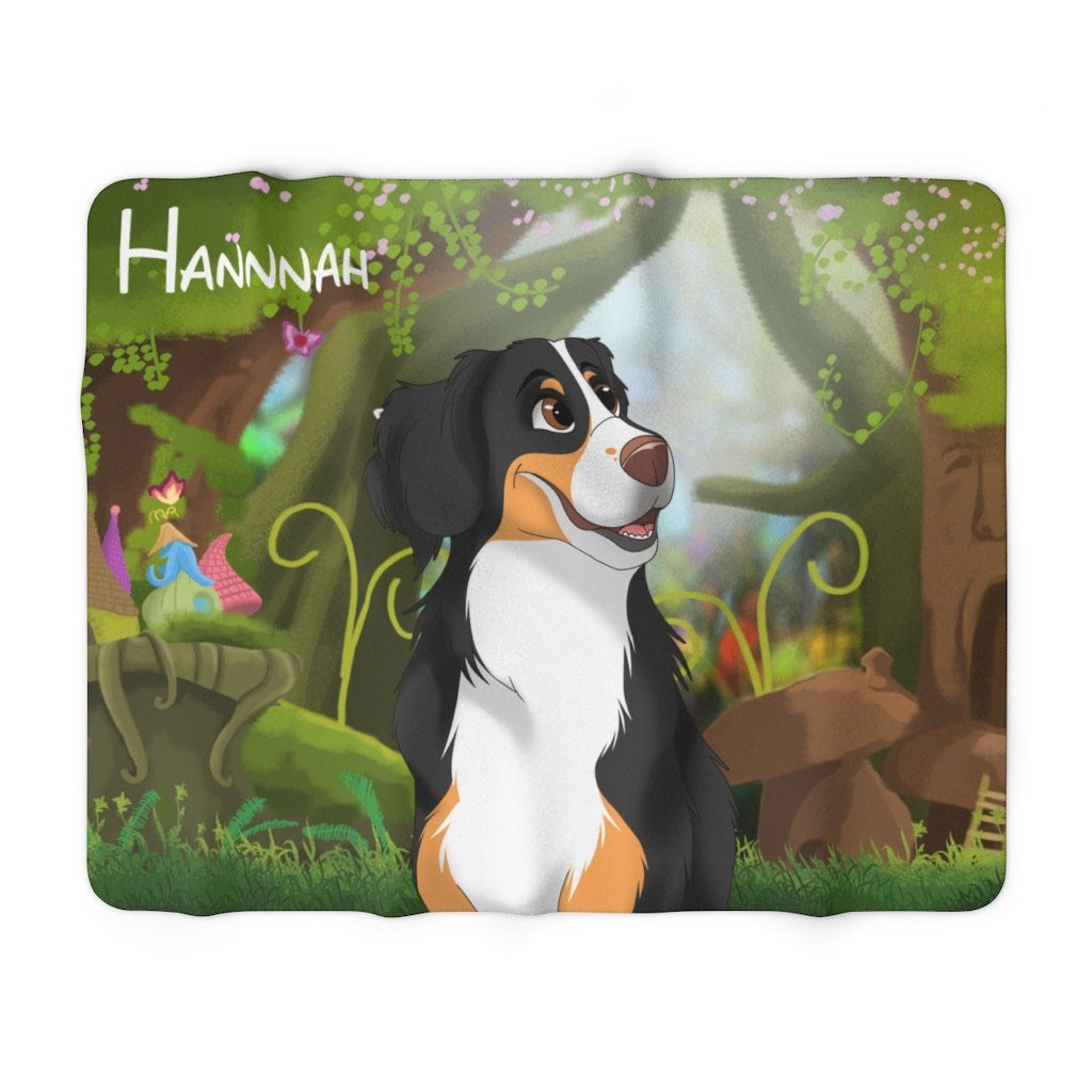Hand-drawn Disney Style Pet Sherpa Blanket (2 sizes)