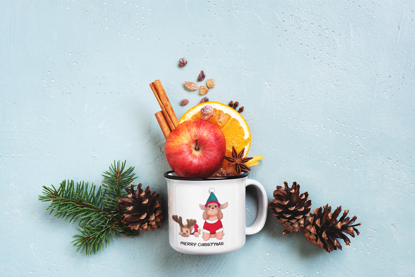 Custom Disney Style Pet Illustration Enamel Mug 12oz