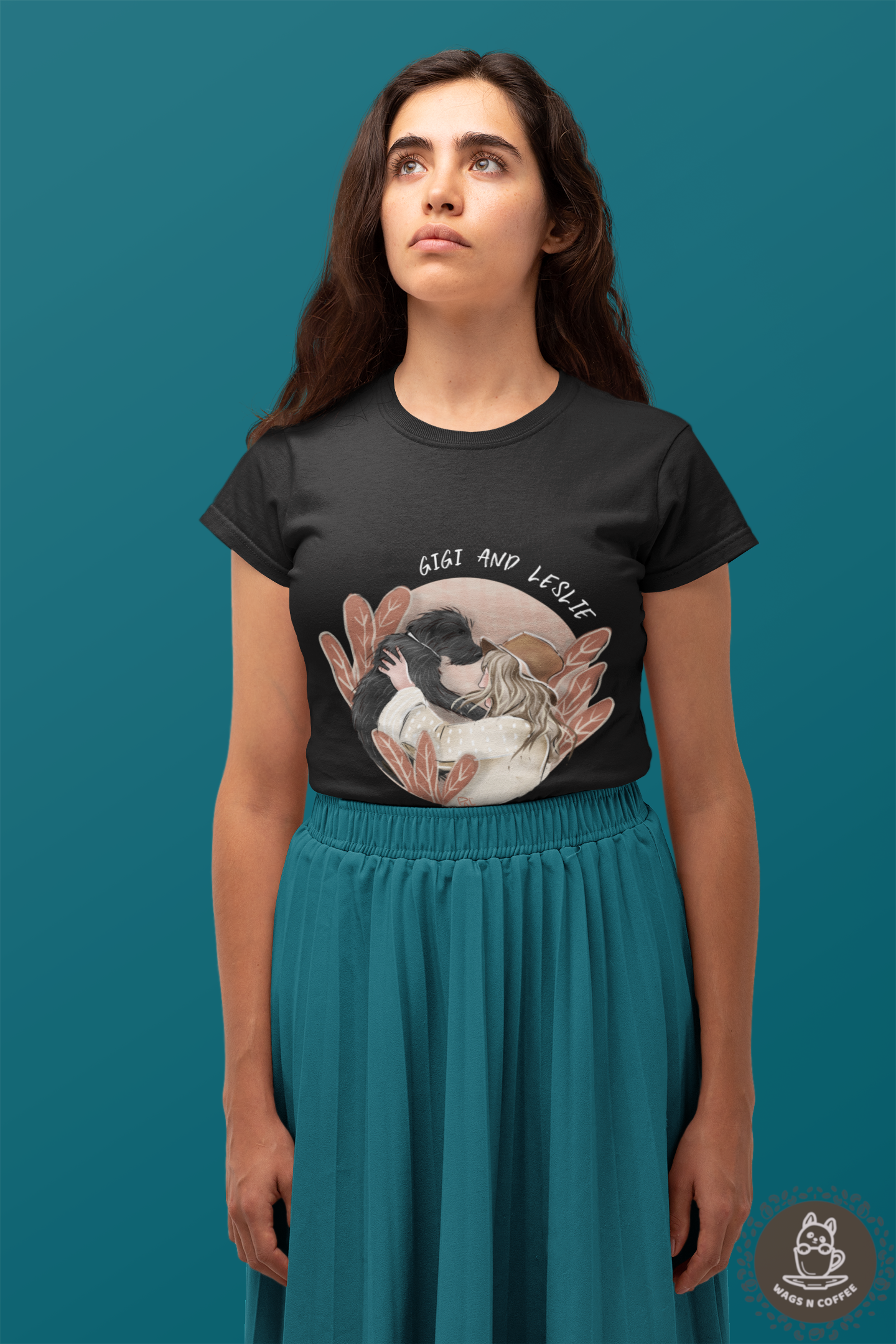 Unisex Hand-drawn Artistic Half-Body Style Pet Illustration T-shirt