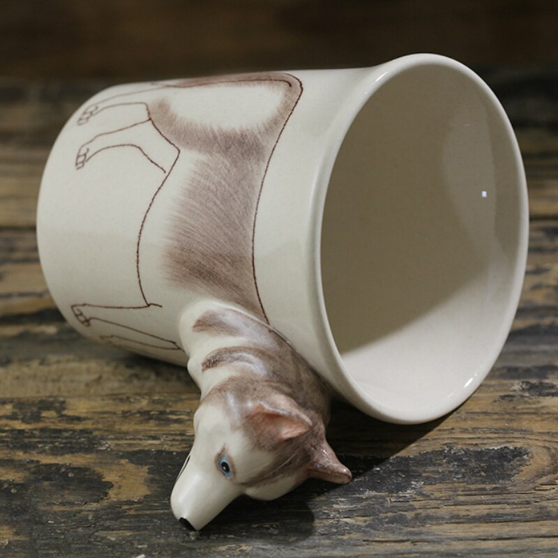 Hand-painted 3D Siberian Husky Mug 1-10.6oz