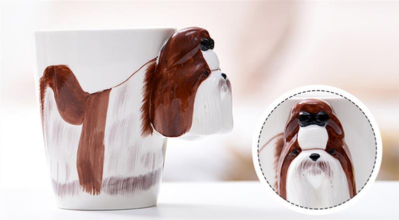 Hand-painted 3D Shih Tzu Mug 8.8oz