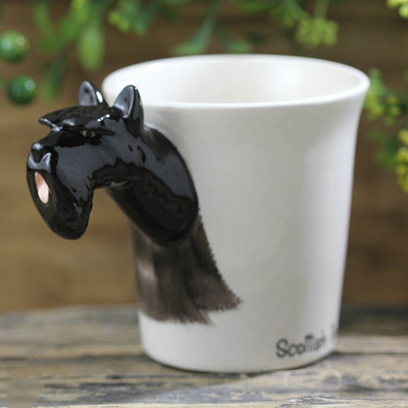 Hand-painted 3D Black Scottish Terrier Mug 8.8oz