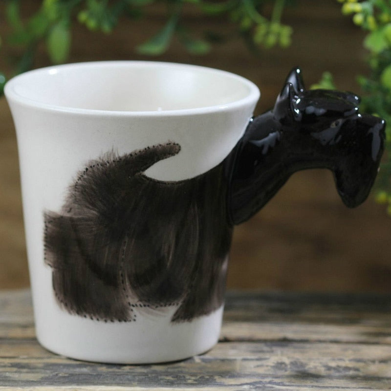 Hand-painted 3D Black Scottish Terrier Mug 8.8oz