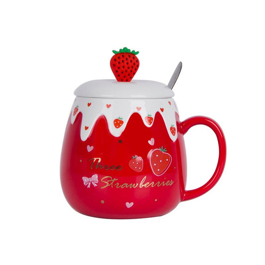 Strawberry Mug with Lid 13.5oz