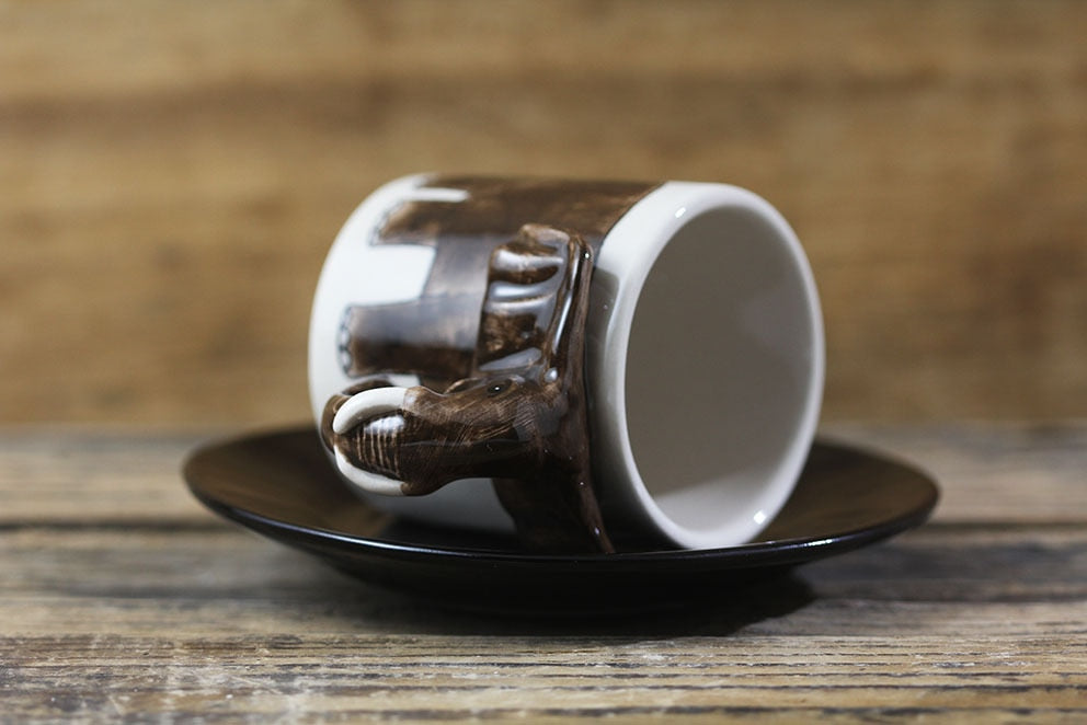 Hand-painted 3D Elephant Expresso Cup 3.4oz