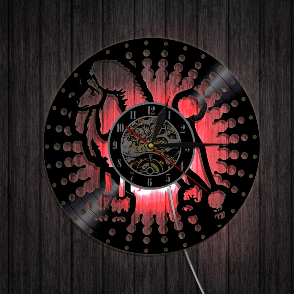 Laser-cut Repurposed Vinyl Record Clock (Poodle 3)