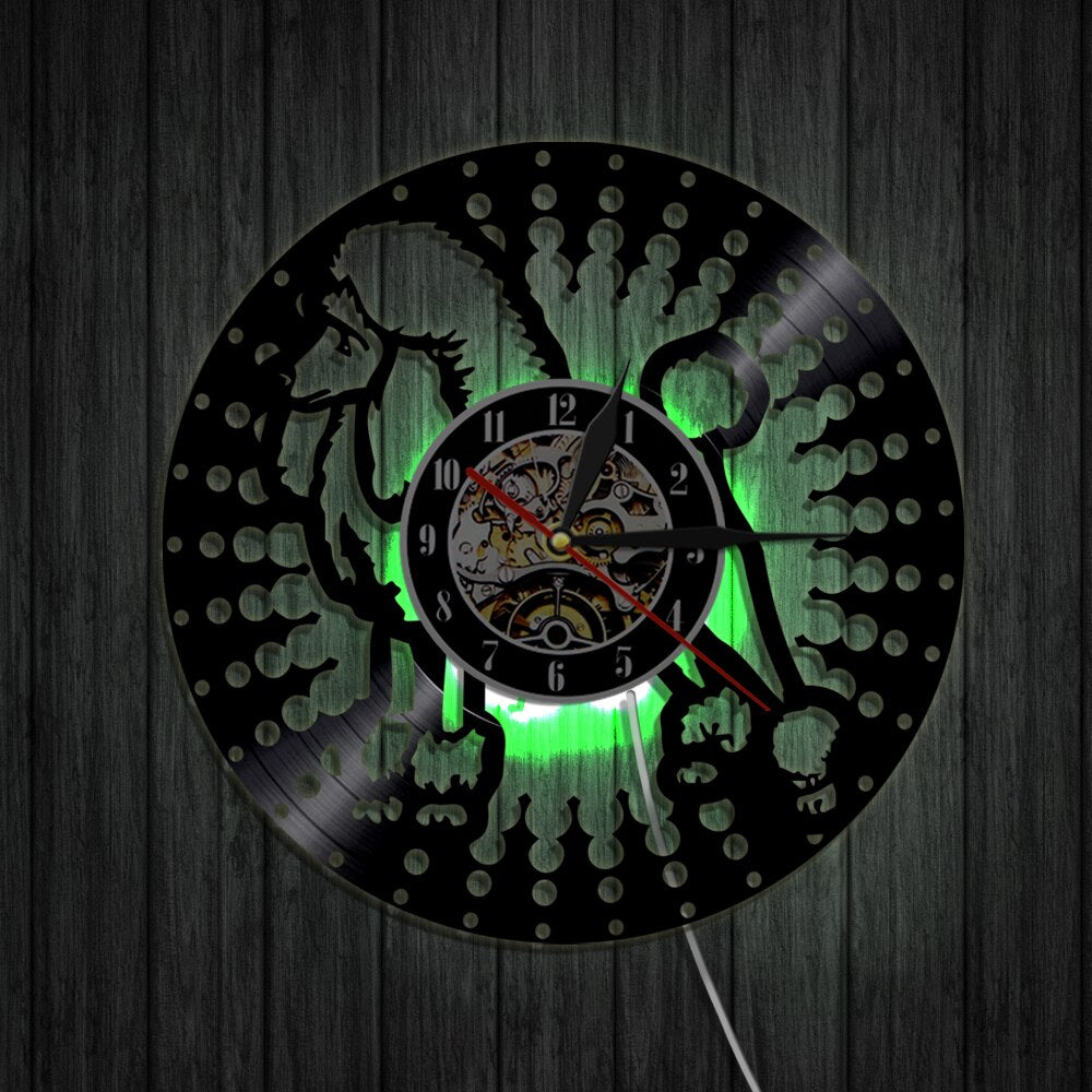 Laser-cut Repurposed Vinyl Record Clock (Poodle 3)