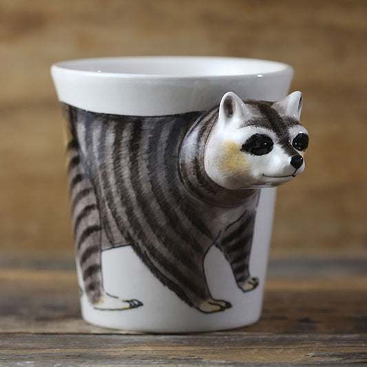 Hand-painted 3D Raccoon Mug 7oz