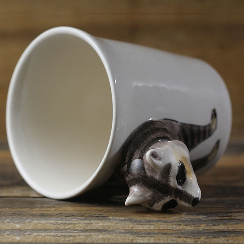 Hand-painted 3D Raccoon Mug 7oz