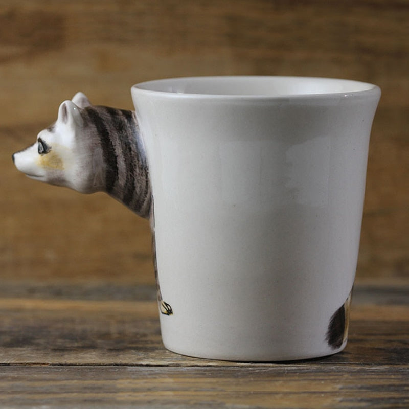 Hand-painted 3D Raccoon Mug 7oz