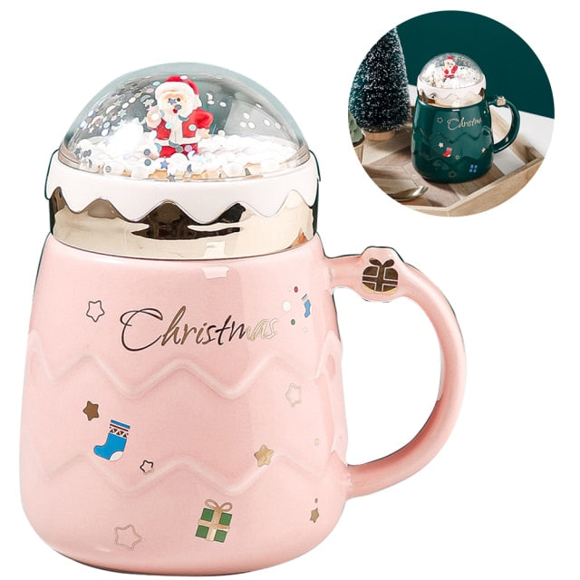 🎅 Christmas Snow Globe Mug Gift Set 17.6oz
