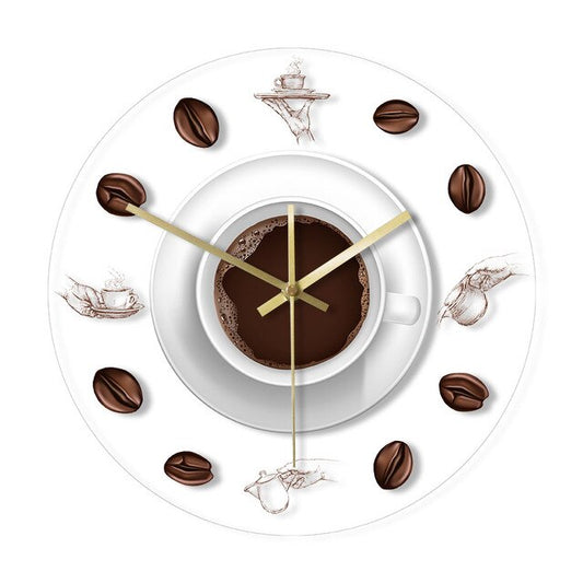 Transparent Acrylic Wall Clock – Coffee 1