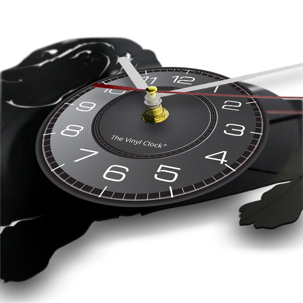 Laser-cut Repurposed Vinyl Record Clock (Basset Hound 2)