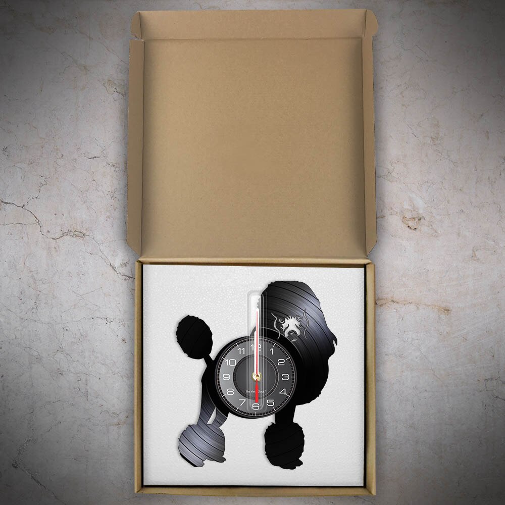 Laser-cut Repurposed Vinyl Record Clock (Poodle 2)