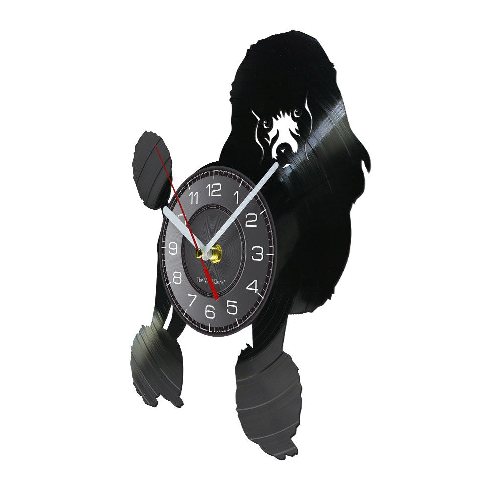 Laser-cut Repurposed Vinyl Record Clock (Poodle 2)