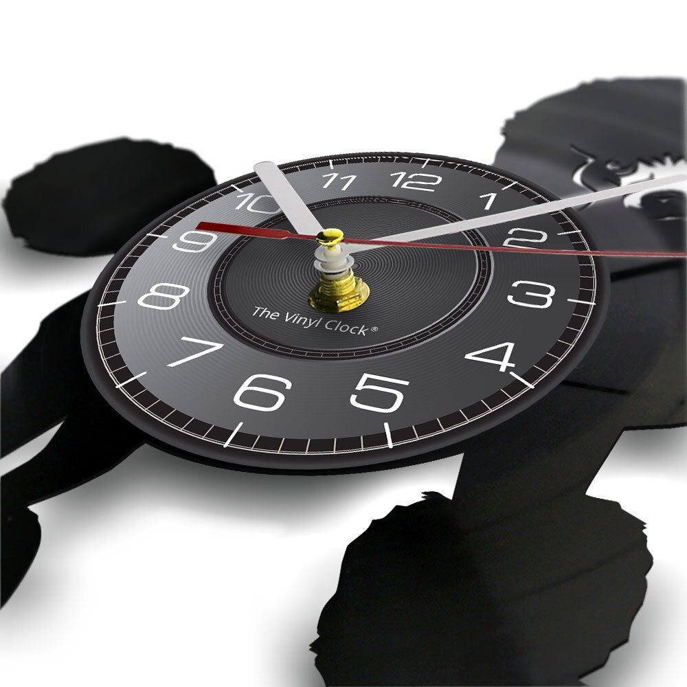 Laser-cut Repurposed Vinyl Record Clock (Poodle 2)