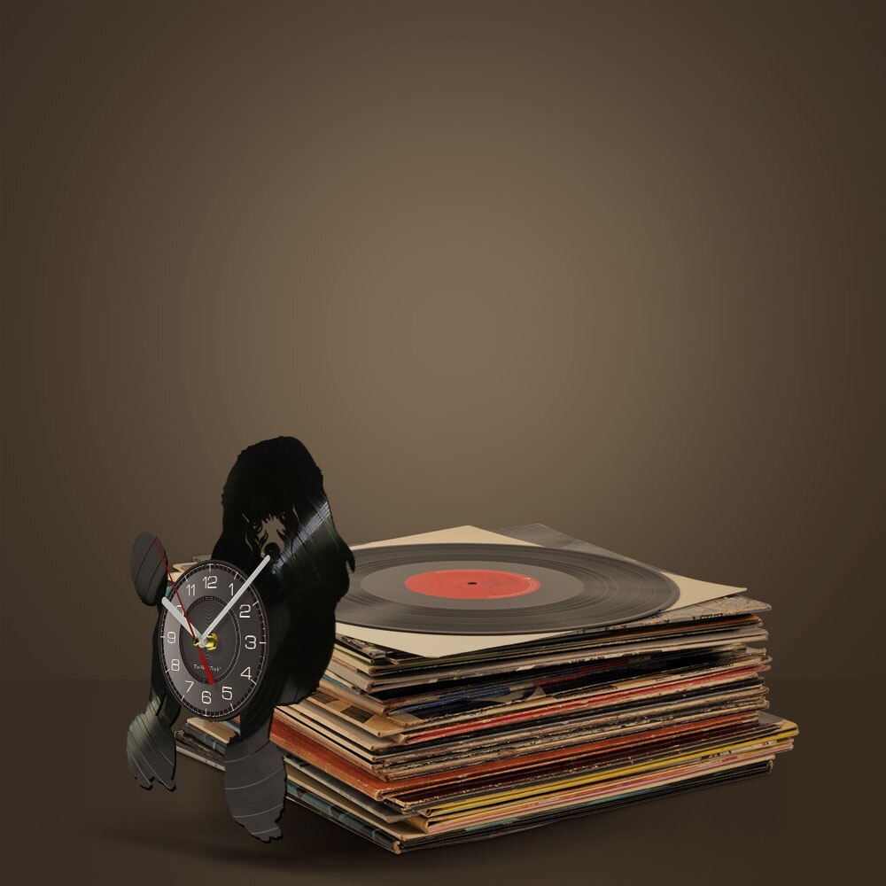 Laser-cut Repurposed Vinyl Record Clock (Poodle 2)