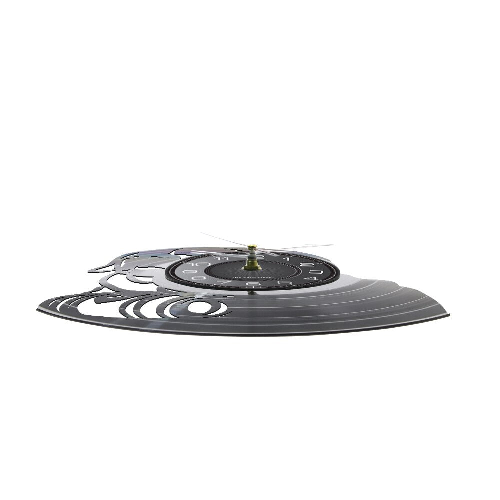 Laser-cut Repurposed Vinyl Record Clock (Saint Bernard 1)