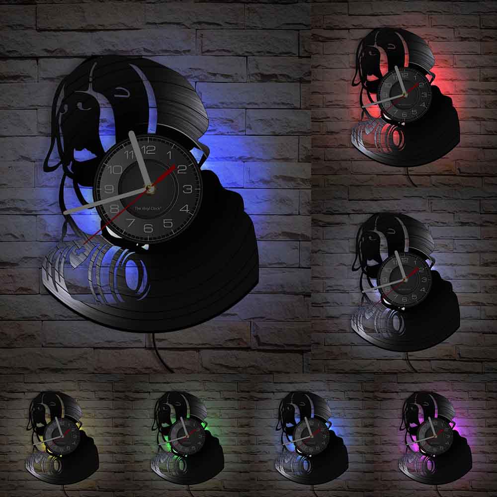 Laser-cut Repurposed Vinyl Record Clock (Saint Bernard 1)