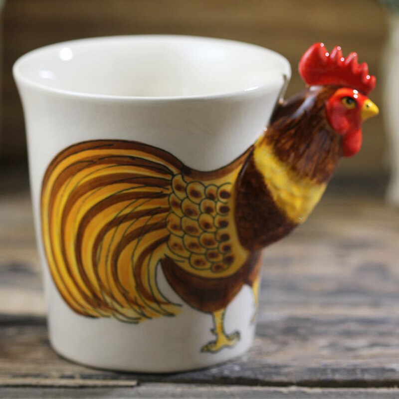 Hand-painted 3D Rooster Mug 7oz