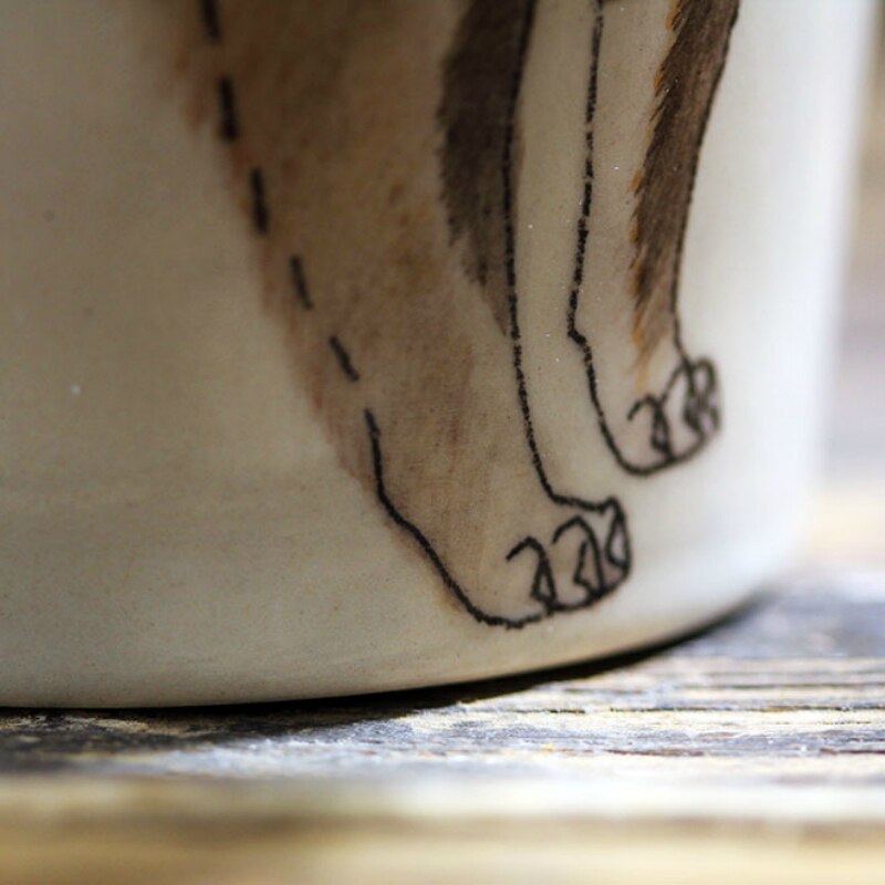 Hand-painted 3D Wolf Mug 7oz