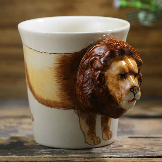Hand-painted 3D Lion Mug 7oz