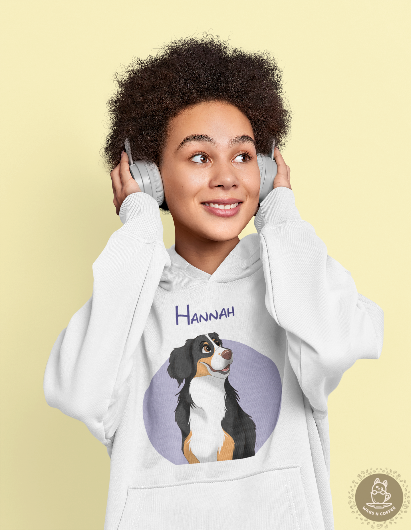 Unisex Hand-drawn Disney Style Pet Illustration Hoodie