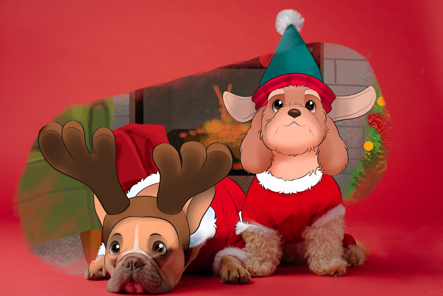 Disney Style Pet Illustration - Christmas Greetings