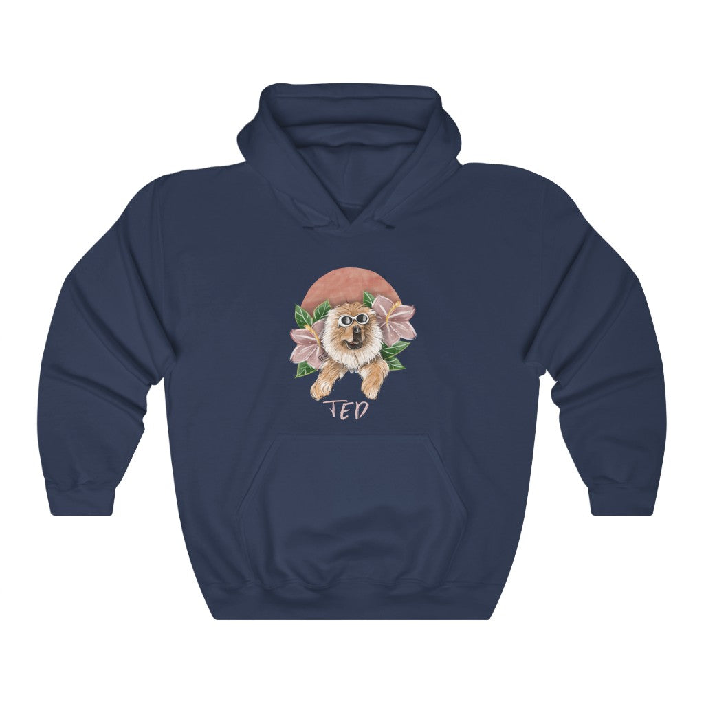 Unisex Hand-drawn Artistic Half-Body Style Pet Illustration Hoodie