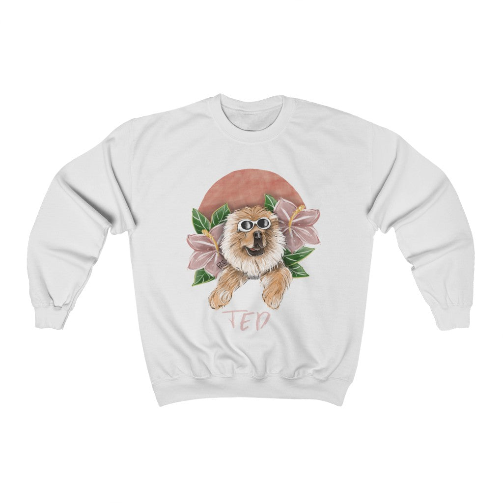 Unisex Hand-drawn Artistic Half-Body Style Pet Illustration Sweatshirt