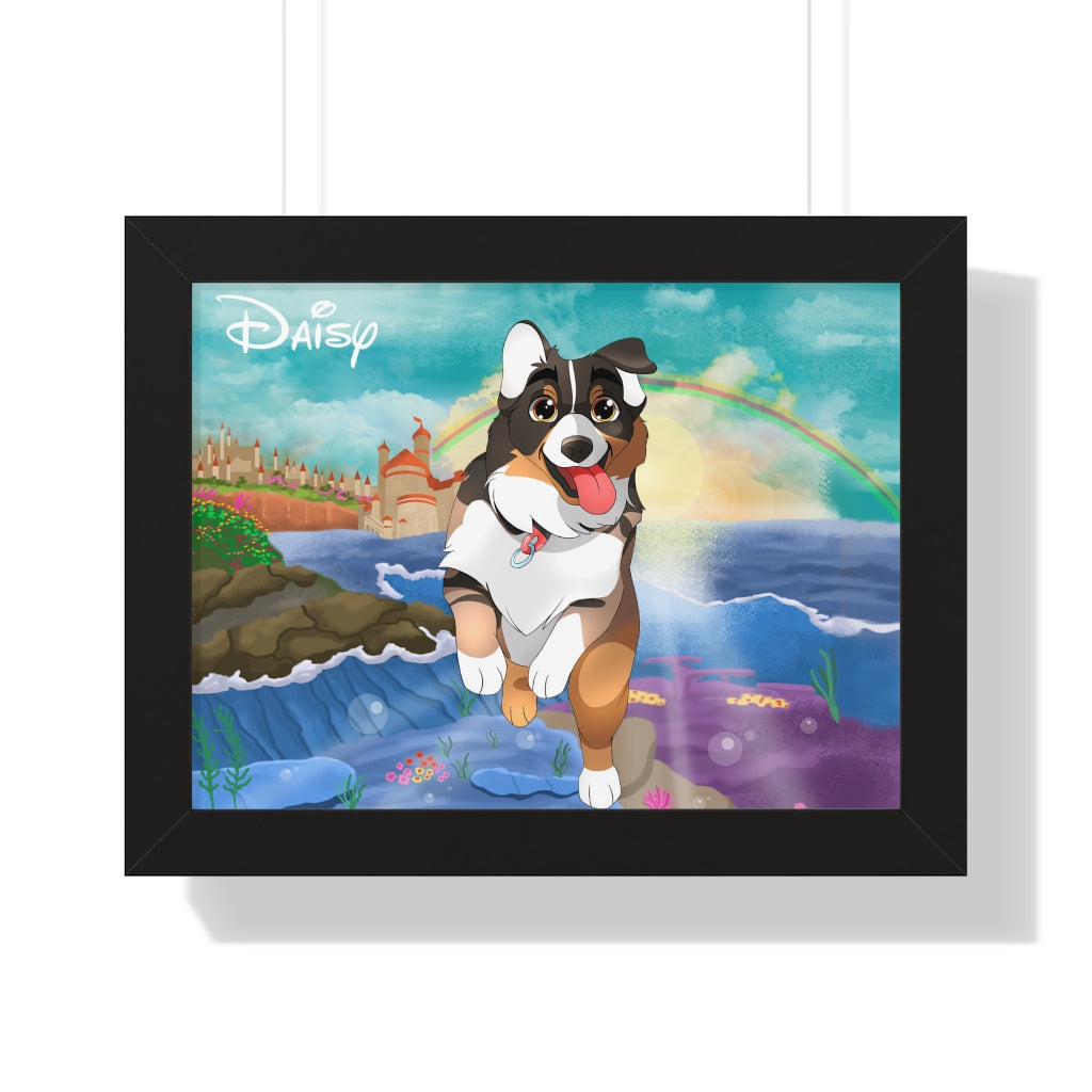 Disney-Style Framed Horizontal Pet Poster (6 sizes)