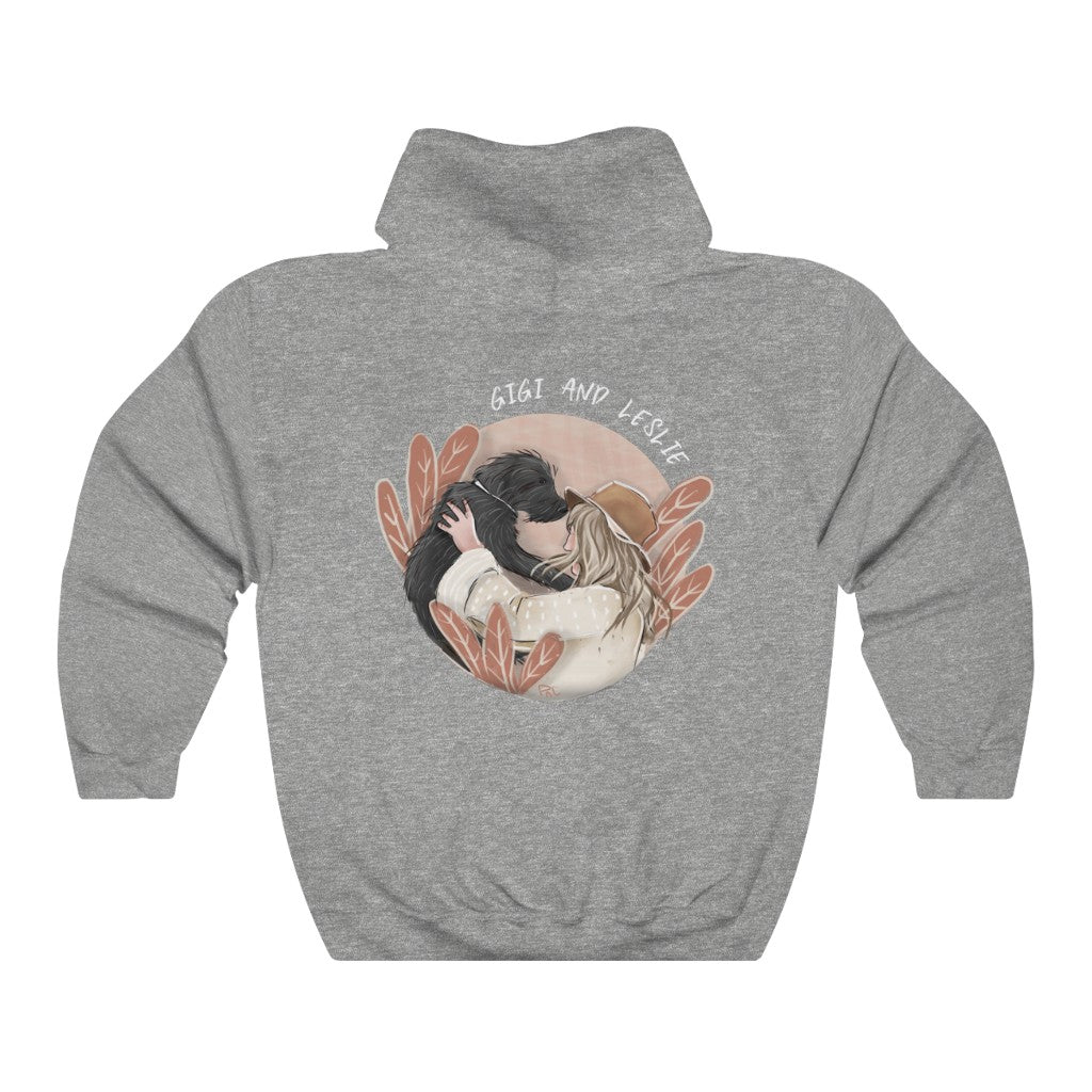 Unisex Hand-drawn Artistic Half-Body Style Pet Illustration Hoodie