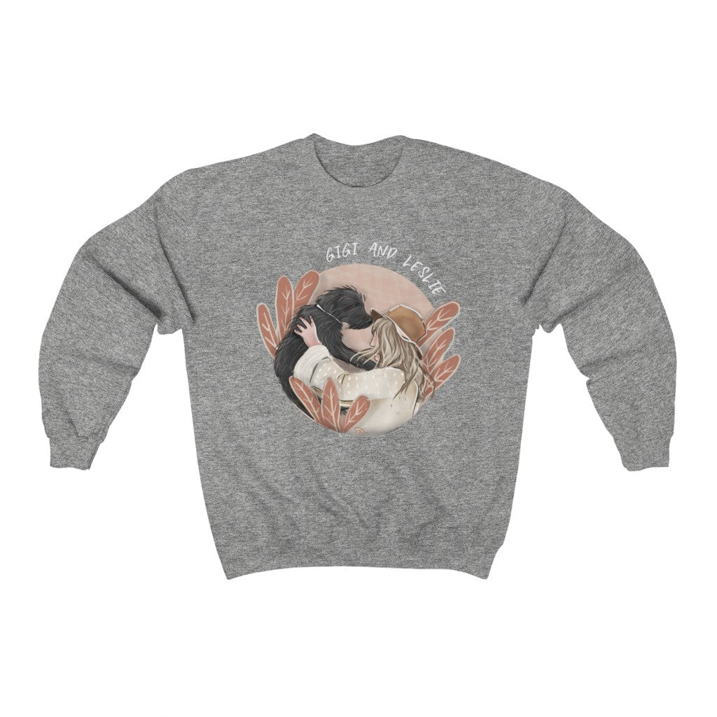 Unisex Hand-drawn Artistic Half-Body Style Pet Illustration Sweatshirt