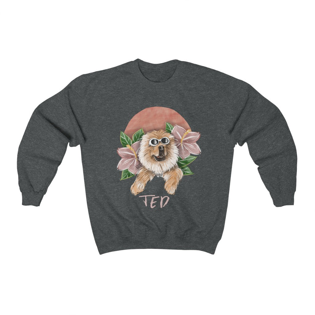 Unisex Hand-drawn Artistic Half-Body Style Pet Illustration Sweatshirt