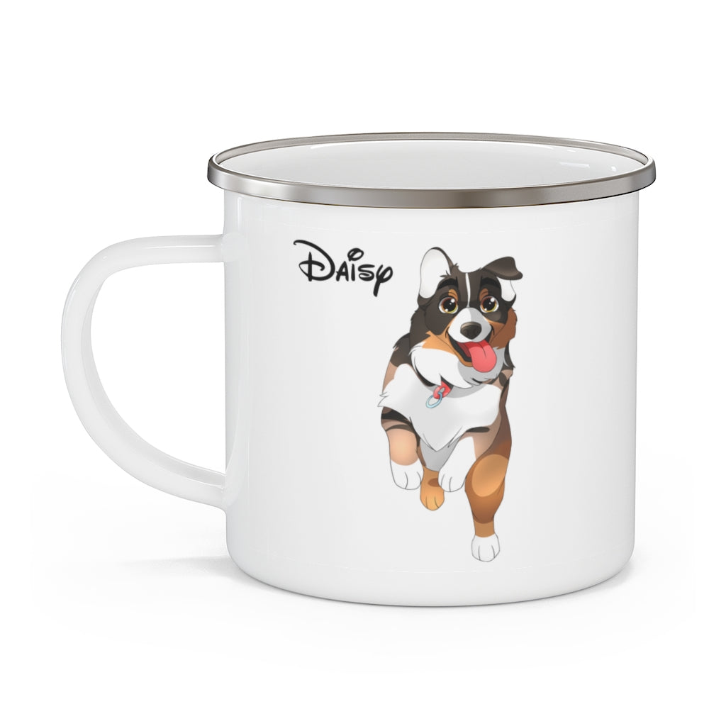 Custom Disney Style Pet Illustration Enamel Mug 12oz